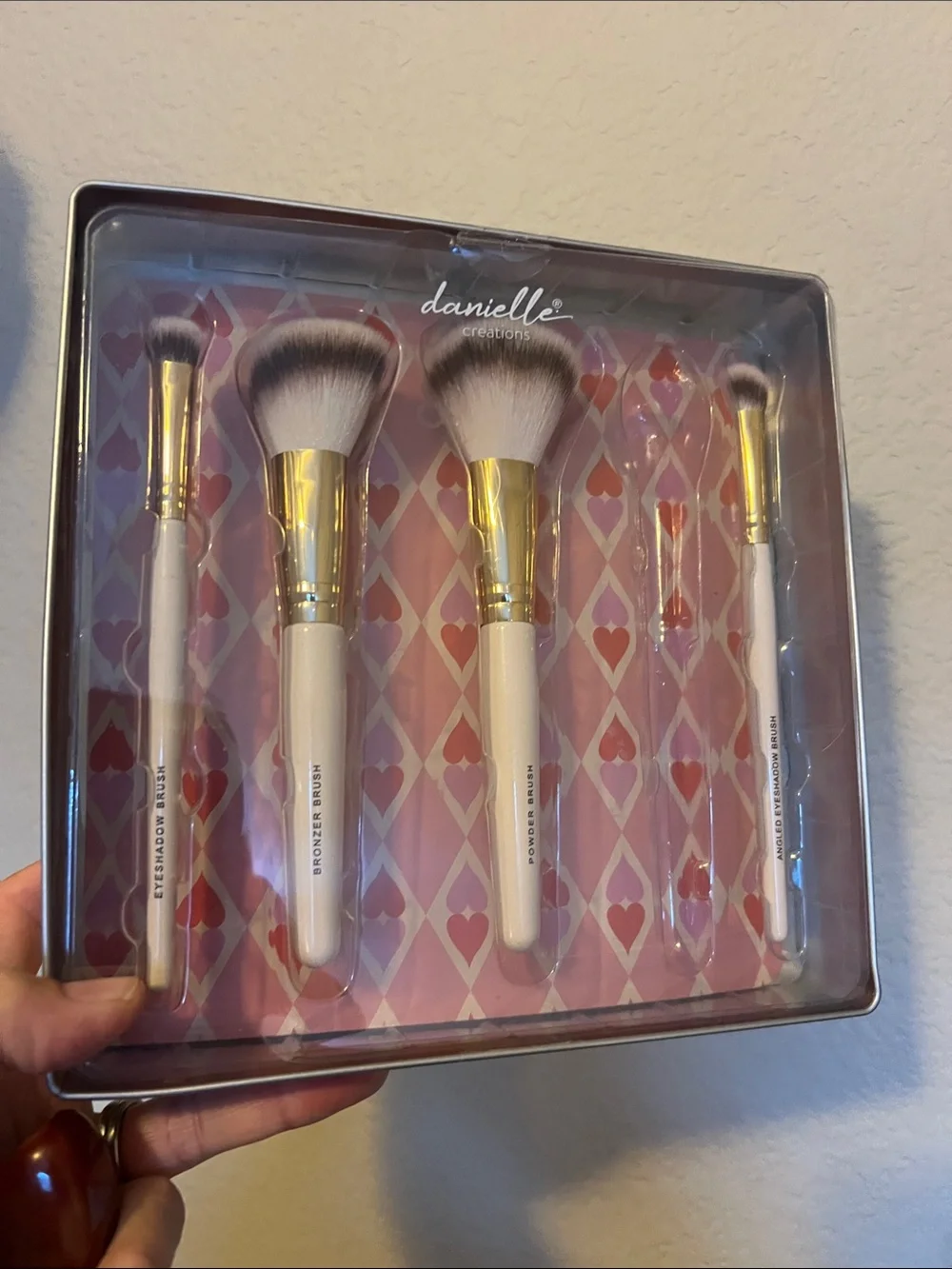 Danielle Creations Pink & Gold Makeup Brush Set of 4 brushes